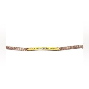 Brown Leather Bracelet with Gold Plate – “Author of My Life” Adjustable